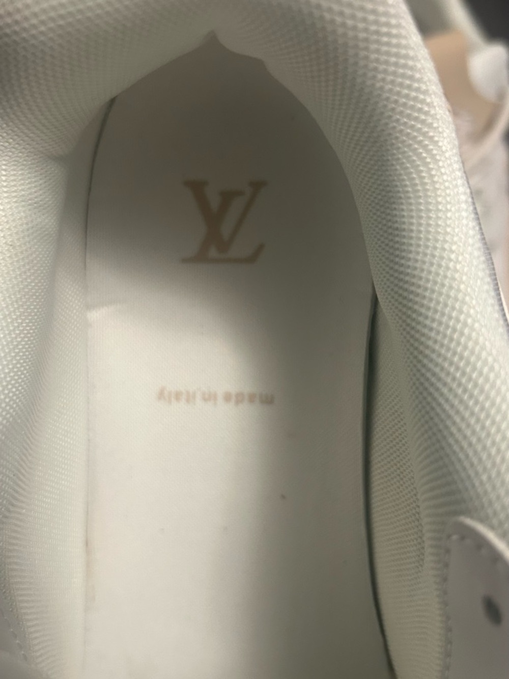Louis Vuitton White and Beige Men's Sneakers - Picture 6 of 6